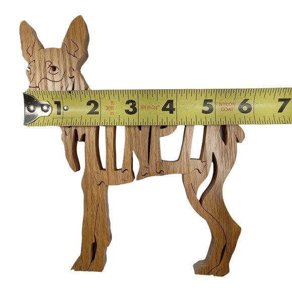 Miniature Pinscher - Min Pin - Dog Wooden Scroll Jigsaw Puzzle Figurine Art Wood - Picture 5 of 5